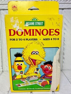 Sesame Street Dominoes For 2-4 Players Ages 4-8 30 Pieces Vintage 1991 CTM